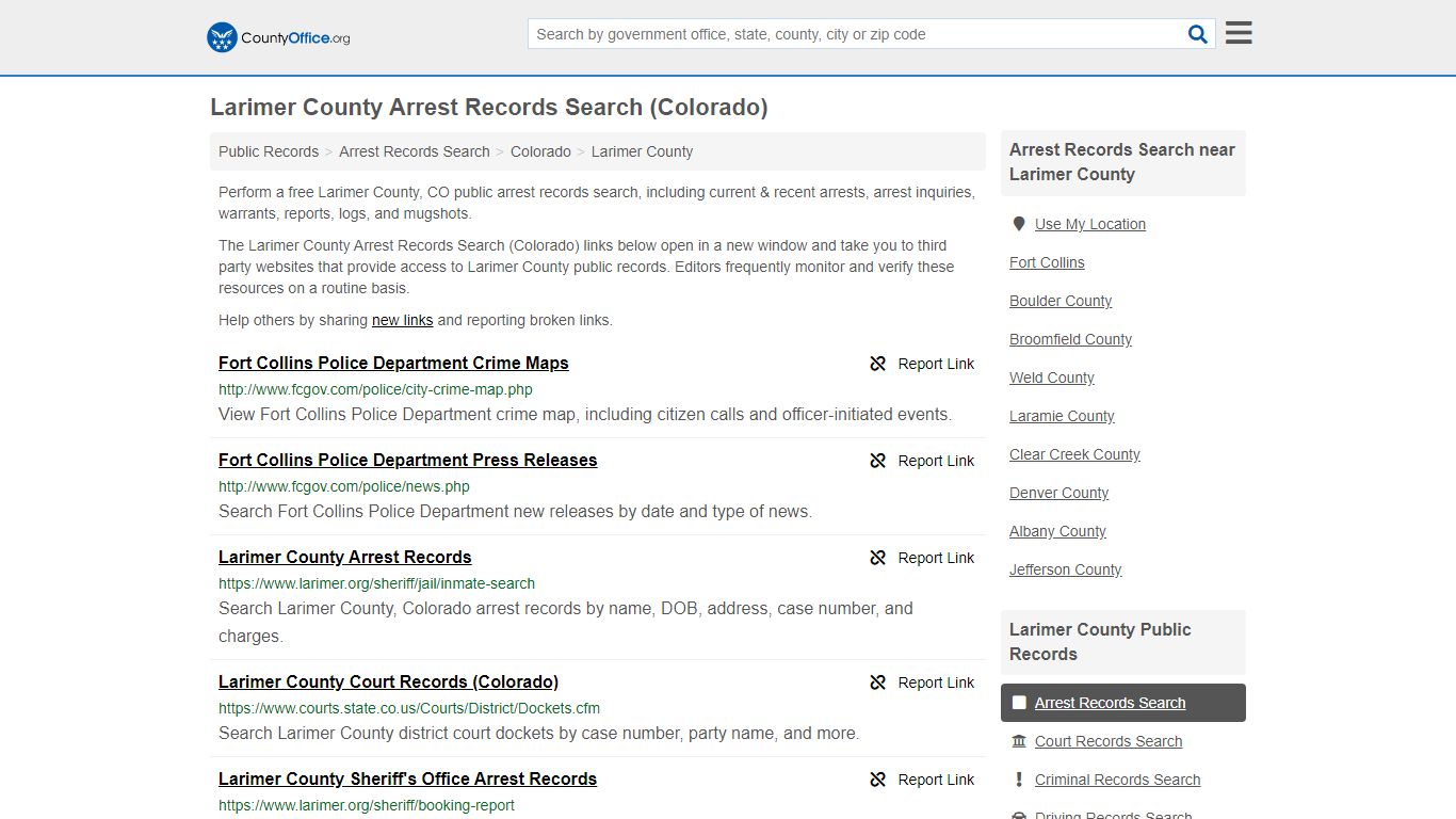Arrest Records Search - Larimer County, CO (Arrests ...